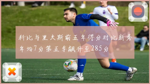 科比与里夫斯前五年得分对比新秀年均7分第五季飙升至285分